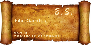 Behr Sarolta névjegykártya